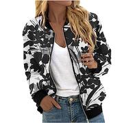 Solde Amazone Veste Militaire Femme Blouson mi Saison Grande Taille Manteau Court Parka en Coton pour Printemps Décontracté Kaki Jacket Veste en Jean Saharienne Femme Legere Sports avec Poches Ziper