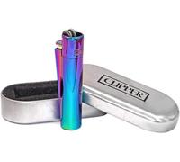 Solde! Briquet Clipper Original en métal - Arc-en-ciel, métal glacial avec boîte cadeau