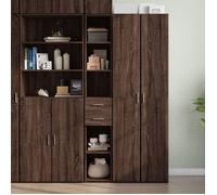 (Solde d'automne)Buffet haut - CLARENCE - Commode/Buffet de cuisine, chêne marron 30x42,5x185 cm - Bois d'ingénierie MEU6509