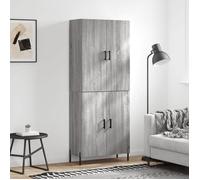 (Solde d'automne)Buffet haut - CLARENCE - Commode/Buffet de cuisine, Sonoma gris 69,5x34x180 cm - Bois d'ingénierie MEU5284