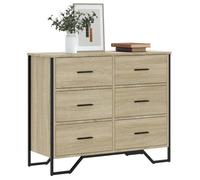 ""Solde d'automne""Commode - RUIGOU - Armoire de rangement pour salon/chambre, chêne sonoma 91x35,5x74,5cm bois d'ingénierie LEM12019