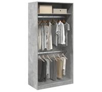 ""Solde d'automne""Garde-robe - RUIGOU - Armoire d'apothicaire/Armoire chambre Gris béton 100x50x200cm Aggloméré LEM14311