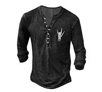 Solde Déstockage de Chemises pour Hommes - Chemise Vintage Aztèque à Manches Longues Henley - Style de Rue - Impression 3D - T-shirts Légers à Col en V - T-shirt Décontracté à Col Rond - Pullover