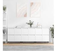 (SOLDE d'été) Buffets 3 pcs - Décor salon - Blanc Bois d'ingénierie - Aspect élégant*49909876
