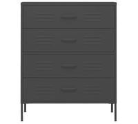 (SOLDE d'été) Commode - Décor salon/Dessus robuste - Anthracite 80 x 35 x 101,5 cm Acier *aspect pratique4063539