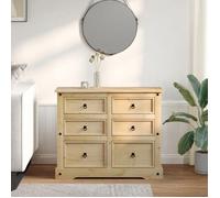 (SOLDE d'été) Commode - Décor salon/Dessus robuste - Corona 110 x 43 x 91 cm bois massif de pin *aspect pratique6468333