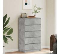 (SOLDE d'été) Commode - Décor salon/Dessus robuste - Gris béton 60 x 36 x 103 cm Bois d'ingénierie *aspect pratique9136542