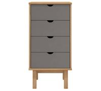 (SOLDE d'été) Commode - Décor salon/Dessus robuste - OTTA marron et gris 45 x 39 x 90 cm bois de pin massif *aspect pratique7510985
