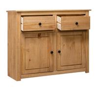 (SOLDE d'été) Placard/Buffet bas - Décor salon - 93 x 40 x 80 cm Pin solide Assortiment Panama *aspect pratique4181203
