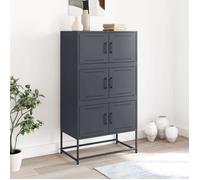 (SOLDE d'été) Placard/Buffet bas - Décor salon - anthracite 68,5 x 38,5 x 123,5 cm acier *aspect pratique8876571