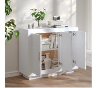 (SOLDE d'été) Placard/Buffet bas - Décor salon - blanc 92 x 35 x 75 cm bois d’ingénierie *aspect pratique5428062