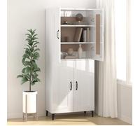 (SOLDE d'été) Placard/Buffet bas - Décor salon - Blanc brillant 69,5 x 34 x 90 cm Bois d'ingénierie *aspect pratique6266523