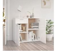 (SOLDE d'été) Placard/Buffet bas - Décor salon - blanc brillant 80 x 36 x 75 cm bois d'ingénierie *aspect pratique3499094