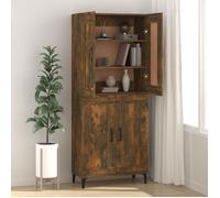 (SOLDE d'été) Placard/Buffet bas - Décor salon - chêne fumé 69,5 x 34 x 90 cm bois d'ingénierie *aspect pratique3796754