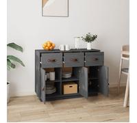(SOLDE d'été) Placard/Buffet bas - Décor salon - Gris 100 x 40 x 75 cm Bois massif de pin *aspect pratique7448768