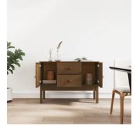 (SOLDE d'été) Placard/Buffet bas - Décor salon - Marron miel 110 x 40 x 78 cm Bois massif de pin *aspect pratique9672956