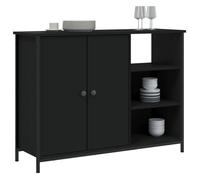 (SOLDE d'été) Placard/Buffet bas - Décor salon - noir 100 x 33 x 75 cm bois d'ingénierie *aspect pratique3681572