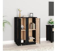 (SOLDE d'été) Placard/Buffet bas - Décor salon - Noir 60 x 35 x 80 cm Bois massif de pin *aspect pratique7347953