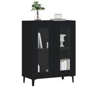 (SOLDE d'été) Placard/Buffet bas - Décor salon - noir 69,5 x 34 x 90 cm bois d'ingénierie *aspect pratique4540985