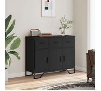 (SOLDE d'été) Placard/Buffet bas - Décor salon - noir 97 x 32 5 x 74 5 cm bois d’ingénierie *aspect pratique1665400