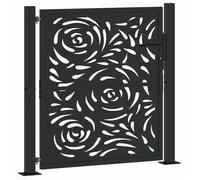 (SOLDE d'été) Portail de jardin/Porte d'Extérieure - JMS - noir 105x106 cm acier ,conception de flamme clôture1208
