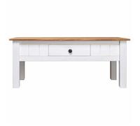 (SOLDE d'été) Table Basse de Salon - Polyvalent - Blanc 100 x 60 x 45 cm Pin massif Assortiment Panama - Aspect chic*58228