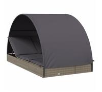 (SOLDE d'été) Transat 2 places ,Bain de soleil, VIDAXL,avec toit rond gris 211x112x140 cm SOL993100