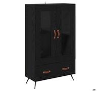 SOLDE D'HIVER®Bibliothèque KENNETH - Armoire haute vitrine - Haut Armoire/Buffet haut - avec tiroir Chêne noir 69,5x31x115cm - 58136