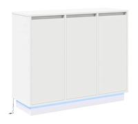SOLDE D'HIVER®Buffet Bahut KENNETH - LED - Meuble de rangement Blanc 90x32x75cm - Bois d'ingénierie - 807441