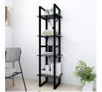 (SOLDE Printemps)Meuble de rangement - Gris Bibliothèque à 4 niveaux - CLARENCE - Pour salon - gris 40 x 30 x 140cm bois d'ingénieri
