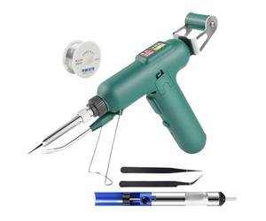 Soldering Iron Kit - Electric Soldering Iron - 80W Automatic Feed Pen with Adjustable Temperature - Fast Heating Welding Tool with Overheat Protection for Electronics Repair Jewelry Making