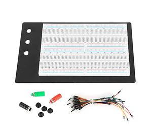 Solderless Breadboard 1660 Points, Solderless Breadboard Kit with 65 Jumper Wires and 3 Binding Posts, Reusable Prototyping Circuit Board for Electronics DIY Projects with ABS Base