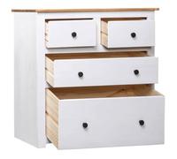 ""Soldes août 2026""Buffet Bas 1 PC - grand stockage - Buffet Bahut/commode - Blanc 80x40x83cm Pin Gamme Panama 2500092344