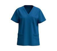 Soldes Blouse Medicale Femme Grande Taille Col en V Manche Courte Uniforme De Travail Blouse Infirmiere Femmes Professionnelle Uniforme D'infirmière Esthéticienne Cadeau Pas Cher Ventes Flash