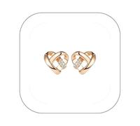 soldes Boucles d’oreilles coeur élégant or sur argent Sterling boucles d’oreilles Vintage coupe ronde bijoux de mariage pour les femmes fête des mères cadeau