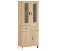 ""SOLDES d'Automne""Buffet haut Chêne sonoma 69,5x34x180 cm ,meuble de rangement,armoire console - Bois d'ingénierie - HOMEFR7026
