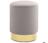 ""SOLDES d'Automne""Tabouret - Petit Fauteuil Salon pour chambre - Gris clair et doré Velours 28 x 36 cm - 28x36cm 621