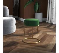 ""SOLDES d'Automne""Tabouret - Petit Fauteuil Salon pour chambre - rond Vert Velours - 30x38cm 572
