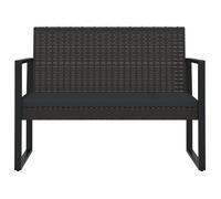 (SOLDES DEC)Banc de jardin pour 2 personnes - UU*NEW Banc de jardin avec coussins noir 106 cm résine tressée 01_7671395