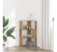 (SOLDES DEC)Bibliothèque - vidaXL - Meuble Étagère - support livres - d'angle 3 niveaux chêne artisanal bois ingénierie 01_2166854