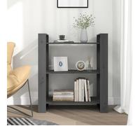 (SOLDES DEC)Bibliothèque - vidaXL - Meuble Étagère - support livres -/Séparateur de pièce Gris 80x35x91 cm Pin solide 01_5144757