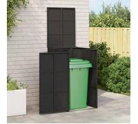 （SOLDES D'été）Boîte de poubelle - maison de tondeuse/armoire de bricolage - Noir 65x80x115cm Polyéthylène 7266636