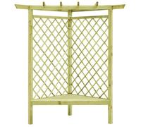 (Soldes d'été) Pergola d'angle avec siège 1PC - ZENCORE - Tonnelle de jardin - 130x130x197cmPin imprégné P3038