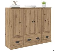 SOLDES D'HIVER®Buffet bahut Placard de rangement - Marron Haut Armoire 3 pcs - chêne artisanal - bois d'ingénierie - 21322
