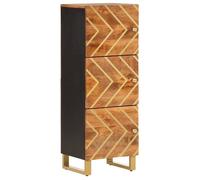 (Soldes d'hiver)Buffet - CLARENCE - Commode/Buffet de cuisine, marron et noir 40x33,5x110 cm - Bois massif de manguier RUI2066