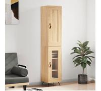 (Soldes d'hiver)Buffet haut - CLARENCE - Commode/Buffet de cuisine, Chêne sonoma 34,5x34x180 cm - Bois d'ingénierie RUI5033