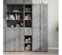 (Soldes d'hiver)Buffet haut - CLARENCE - Commode/Buffet de cuisine, gris béton 30x42,5x185 cm - Bois d'ingénierie RUI6007
