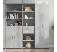 (Soldes d'hiver)Buffet haut - CLARENCE - Commode/Buffet de cuisine, gris béton 50x42,5x185 cm - Bois d'ingénierie RUI1409