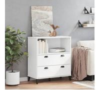 SOLDES D'HIVER®Meuble de rangement - Blanc Bibliothèque - CLARENCE - Pour salon - VIKEN blanc 80 x 40 x 90cm bois d'ingénierie - 784