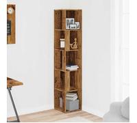 (SOLDES Février)Armoire d'angle - avec porte - cabinet de rangement - vieux bois 33x33x165cm bois d'ingénierie 2_790597